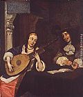 Woman Playing the Lute by Gerard ter Borch